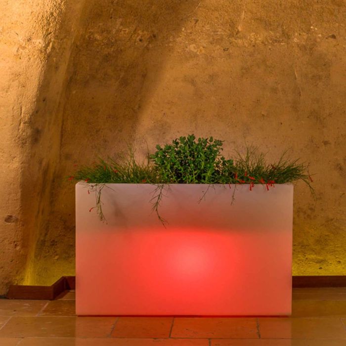 Blumenkübel Lampe Eckig 90x30 CM Höhe Rote Lampe mod. Flowerpot Top Led main product photo