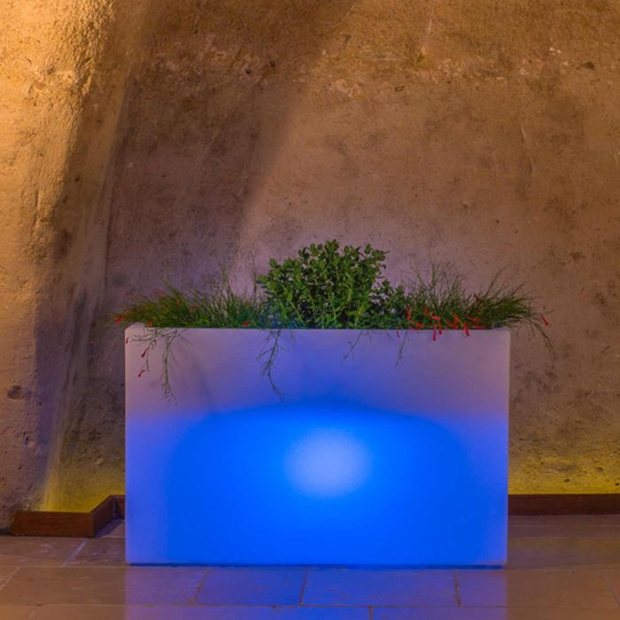 Blumenkübel Lampe Eckig 90x30 CM Höhe Blaue Lampe mod. Flowerpot Top Led main product photo