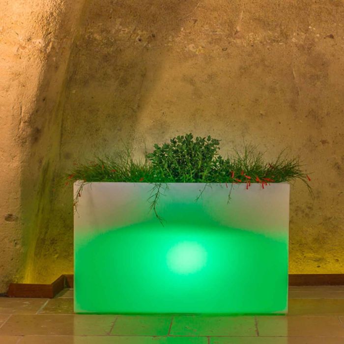 Blumenkübel Lampe Eckig 90x30 CM Höhe Grüne Lampe mod. Flowerpot Top Led main product photo