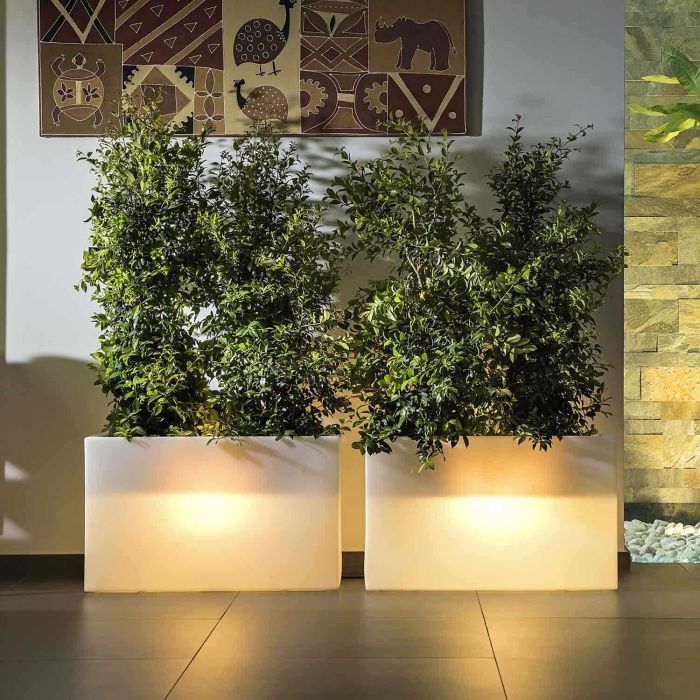 Blumenkübel Lampe Eckig 90x30 CM Höhe multicolor LED mit Batterie mod. Flowerpot Top Led main product photo