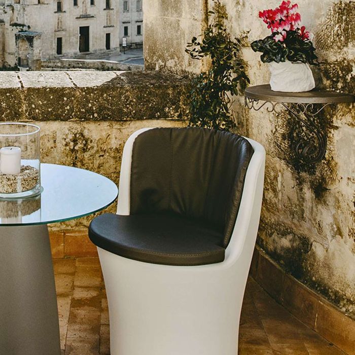 Poltrona seduta Comfy Moon antracite in resina 60x60 cm 