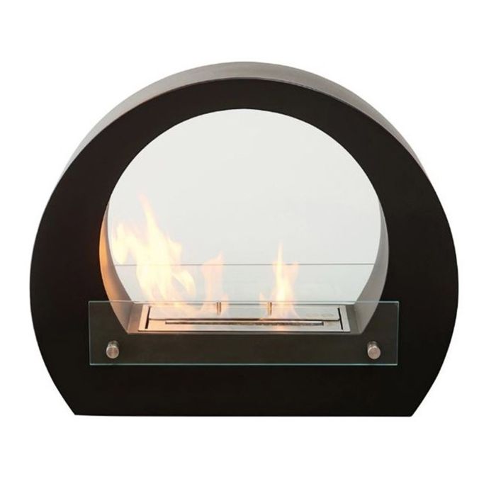Camino a Bioetanolo da Pavimento Bologna Acciao Nero e Vetro 2,5Kw main product photo