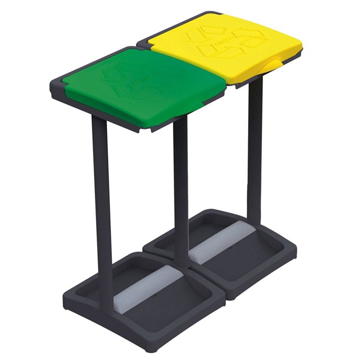 Abfallbehälter zwei Fächer Abfalleimer Abfallsammlung mit Tütenhalter Fach main product photo