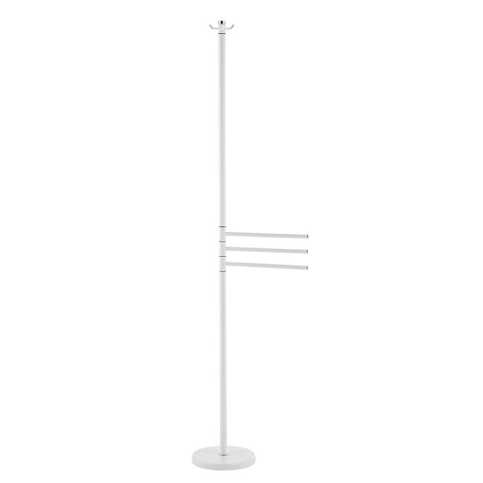 Handtuchständer mit 3 Ablagen und Bademantelhaken in Stahl weiß Mod. Windor main product photo