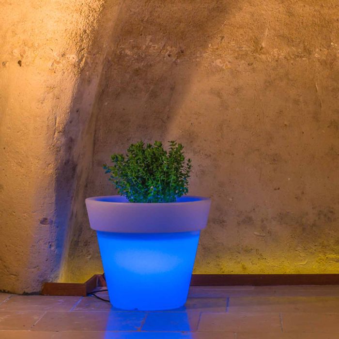 Harz-Blumentopf Begonia Rund H45 Lampe Blaue Lampe Ø 50Cm main product photo