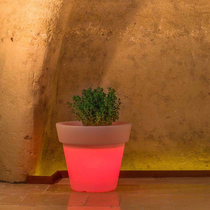 Harz-Blumentopf Begonia Rund H45 Lampe Rote Lampe Ø 50Cm main product photo