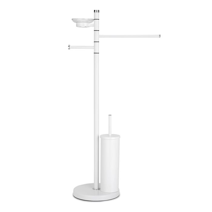 WC-Garnitur Handtuch- Toilettenpapier- und Klobürstenhalter und Seifenschale in Stahl weiß Mod. Windor main product photo