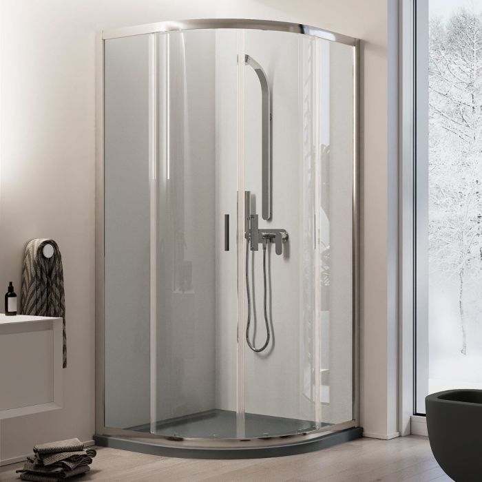 Eckeinstieg Duschkabine Runddusche 80x80 H185 Transparent 6mm Glas Mod. Ready