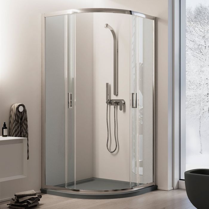 Eckeinstieg Duschkabine Runddusche 80x80 H185 Transparent 6mm Glas Mod. Ready