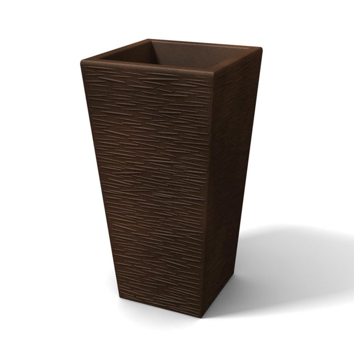 Blumentopf aus Harz rechteckig modern H 90 Bronze rustikale Bearbeitung Modell Egizio main product photo