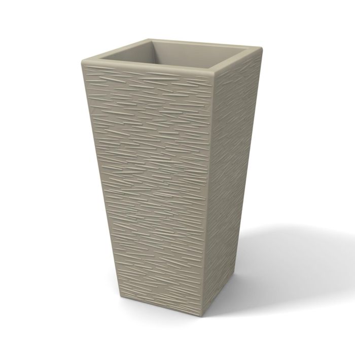 Blumentopf aus Harz rechteckig modern H 65 Taubengrau rustikale Bearbeitung Modell Egizio main product photo