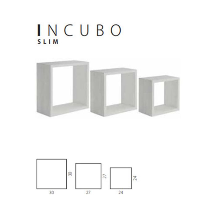 Kubischer 3er Set Wandregal farbe zur Auswahl mod. InCubo Slim