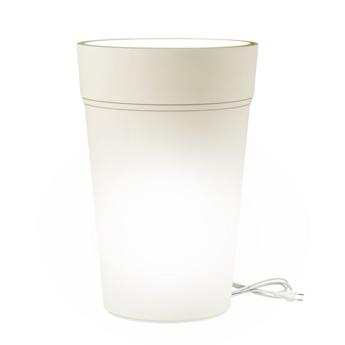 Runder Weiß Led Lampe Blumentopf luminoso 38 CM H 65 oder 80 mod. Stem main product photo