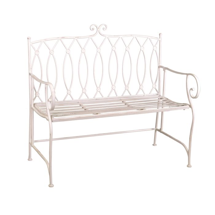 Sitzbank Weiß 104x55 cm h 100 cm aus Metall mod. Ragusa main product photo