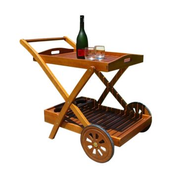 Roll-Servierwagen aus Massivholz Mod. Trolley Bar