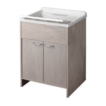 Waschbecken mit Schrank aus PVC Eichenholz 60x50 cm mod. Garden