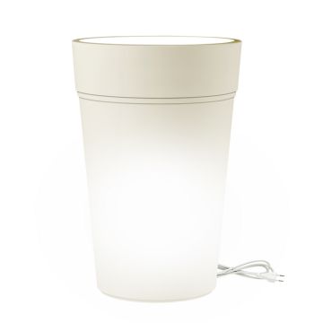 Runder Weiß Led Lampe Blumentopf luminoso 38 CM H 65 oder 80 mod. Stem