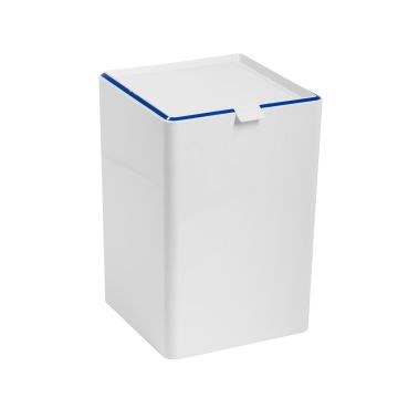 Papierkorb 8,5L  weiß und blau in thermoplastischem Harz Mod. Keope