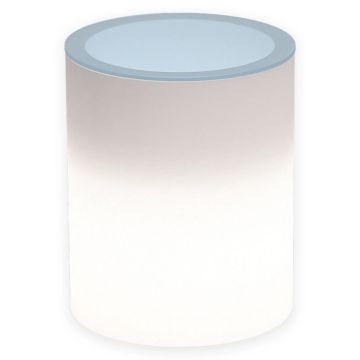 Niedriger runder Tisch mit Beleuchtung Ø 40 cm H 50 aus Harz mit 8 mm Strucktur Glas leuchtend mod. Relax Led