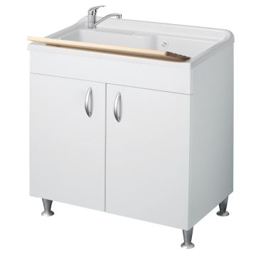 Waschbecken mit Schrank Weiss 45x50 cm mod. Eco