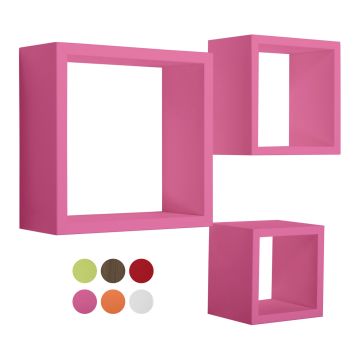 Kubischer 3er Set Wandregal farbe zur Auswahl mod. Rubic