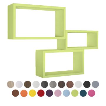 Rechteckiger 3er Set Wandregal farbe zur Auswahl mod. Trittico