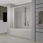 Badewannenaufsatz Duschtür in PVC 170 CM mod. Flex Seitlich