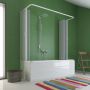 3-seitige Badewannenaufsatz Duschkabine in PVC 70x170x70 CM H150 mod. Flex