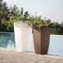 Elfenbein Harz-Blumentopf mod. Agave Eckig 33x33 CM H70