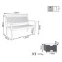 2-Sitzer Bank aus Massivholz 120x62x88H cm