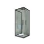 Dreiseitige Duschkabine in PVC H 200 Klarglas Anthrazit Profil mod. Kolors Trio
