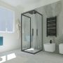 Dreiseitige Duschkabine in PVC H 200 Klarglas Anthrazit Profil mod. Kolors Trio