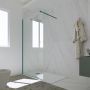 Duschwand Walk In in PVC H 200 Klarglas grün night watch Profil mod. Kolors