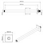 Decken-Duscharm aus Messing Länge 35 cm Mod. Beta