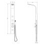 Abgerundetes Duschpaneel aus Aluminium Schwarz 140x15 cm Wasserfallfunktion Mod. Vittoria