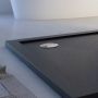 Duschwanne 90x75x4 mit Erhöhte Kante Rechteckig Anthrazit mit Stein-Effekt mod. Flower