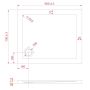 Duschwanne 90x75x4 mit Erhöhte Kante Rechteckig Anthrazit mit Stein-Effekt mod. Flower