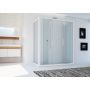 Dreiseitige Duschkabine in PVC H 200 Klarglas Weiss Profil mod. Star Trio