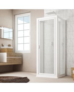 Weiss Acryl Ausdehnbare Dreiseitige Duschkabine H 185 mod. Sigma Trio